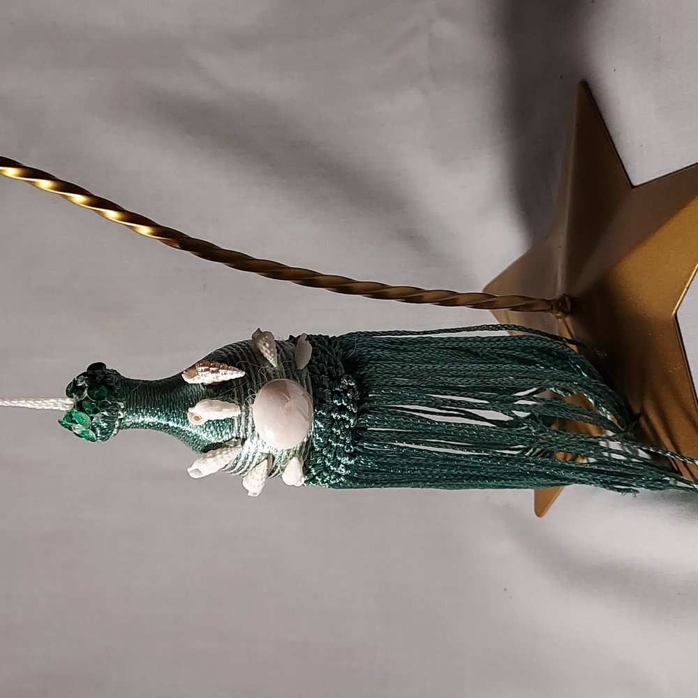 Handmade Hanging Shell Ornament Green Any 3 for $30